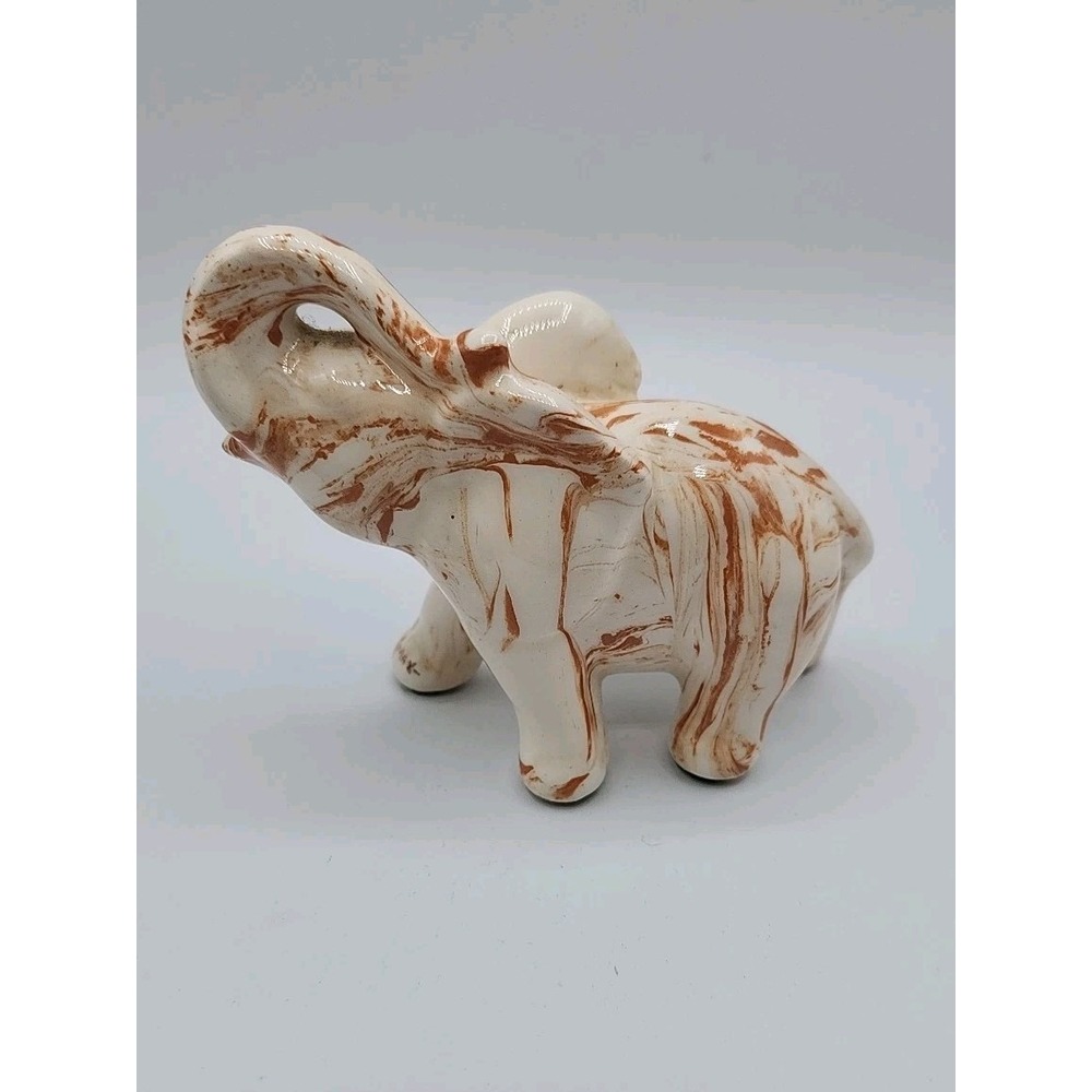 Vintage Elephant Statue Tennessee Clay Artist Signed Max Unique Whimsical Lucky
